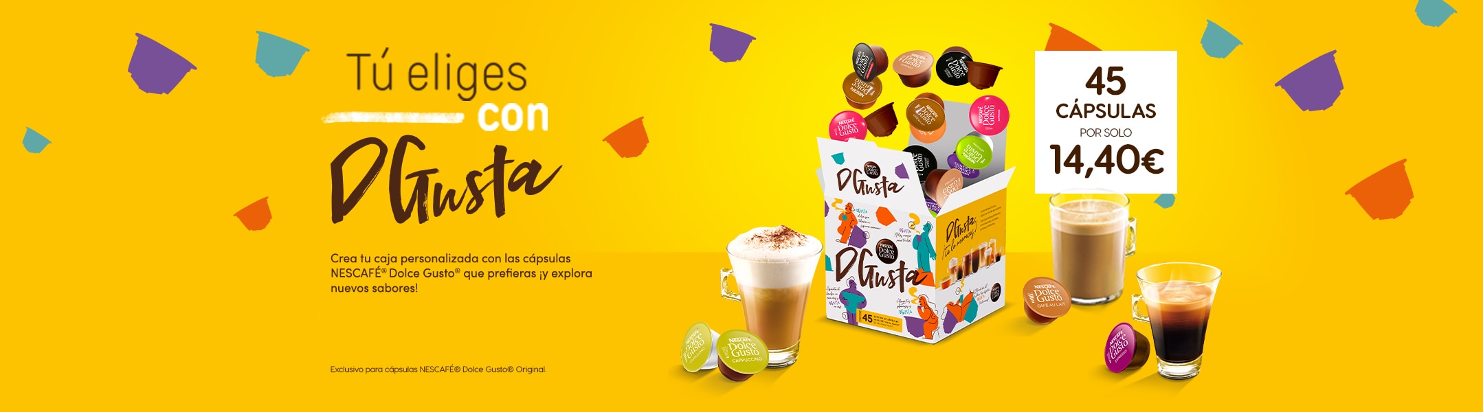 Banner t&uacute; elijes con Dgusta tus bebidas favoritas