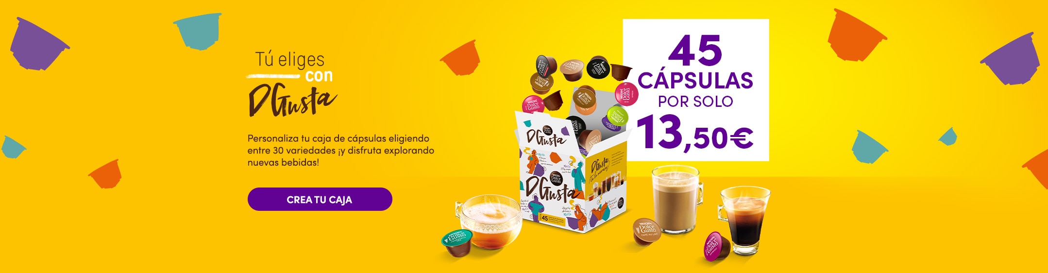 Banner tú elijes con Dgusta tus bebidas favoritas