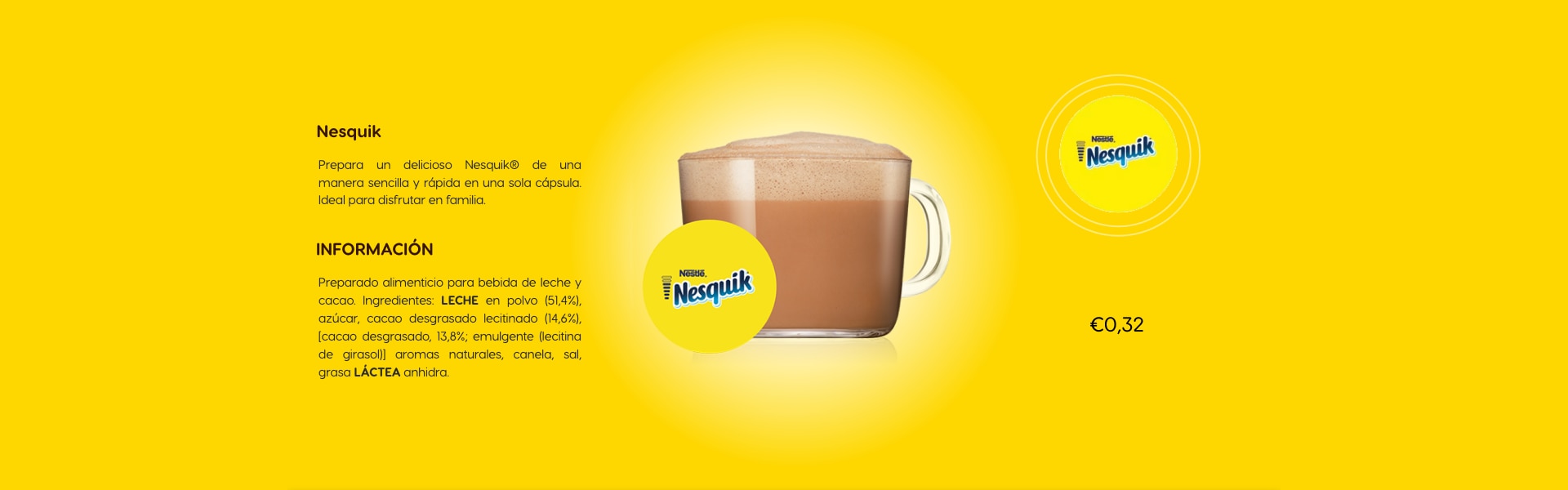 Información sobre las cápsulas Nesquik