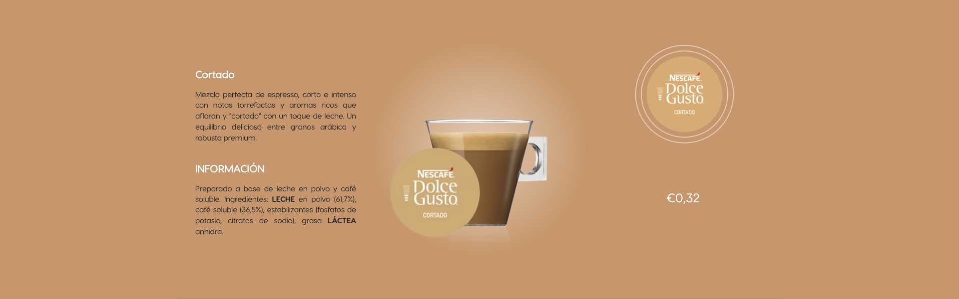 Información sobre el café cortado