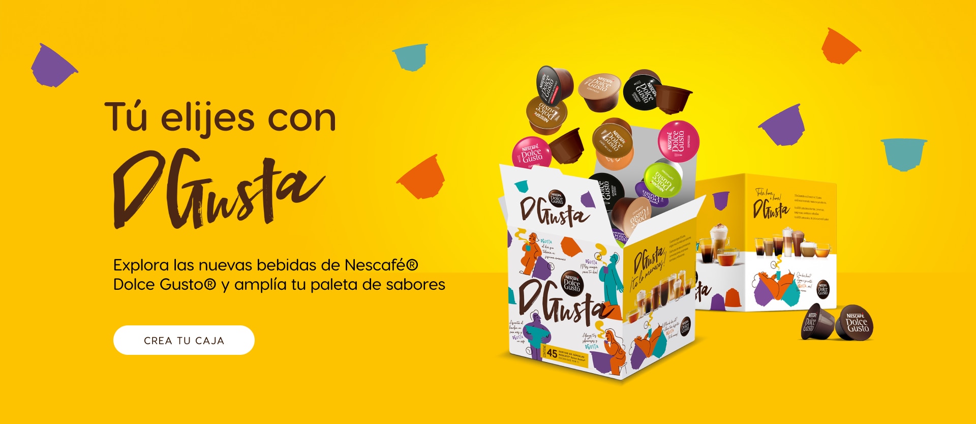 Banner tú elijes con Dgusta tus bebidas favoritas